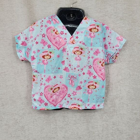 Strawberry Shortcake Vintage Matching Set Girls Scrub Top And Pants - Picture 6 of 9